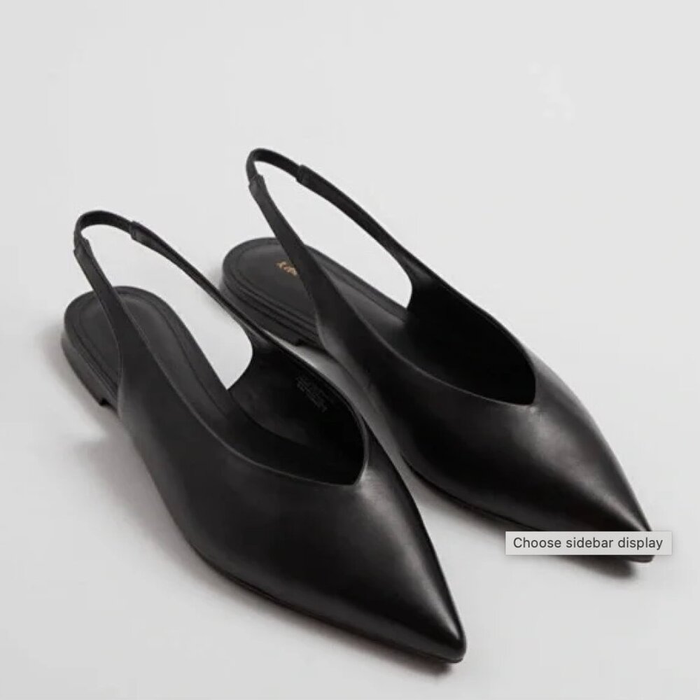 &other stories black pointy sling back flats